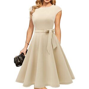 Dresstells Women's Champagne Modest Vintage Cocktail Formal Party Dresses